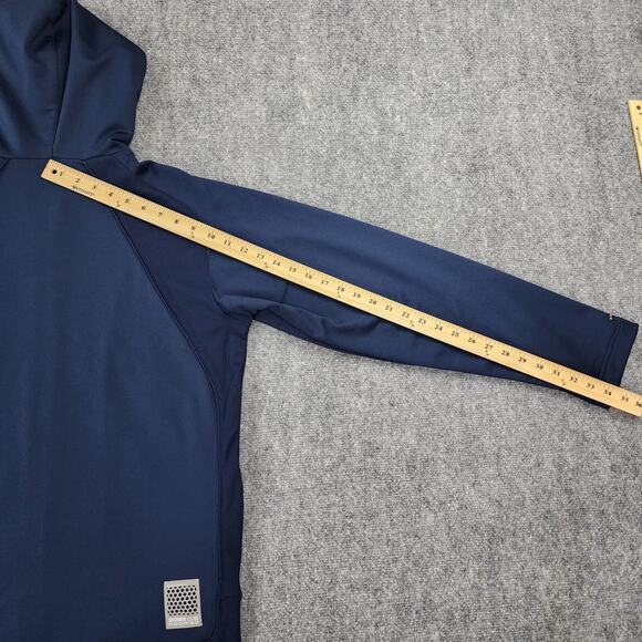 Vintage Nike Jacket Mens Small Blue Full Zip Hooptech Basketball Hoodie Sweat - Picture 7 of 16